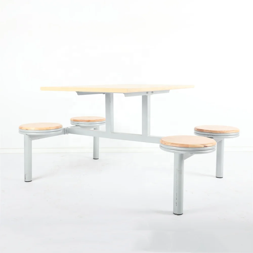 1200mm Stainless steel student dining conjoined table chair for 4 seater for school