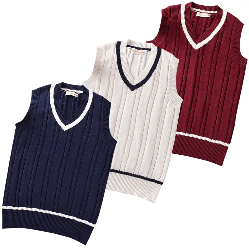 Wholesale high quality Unisex school sweaters vests student uniforms sweaters V-Neck Sweater school uniform