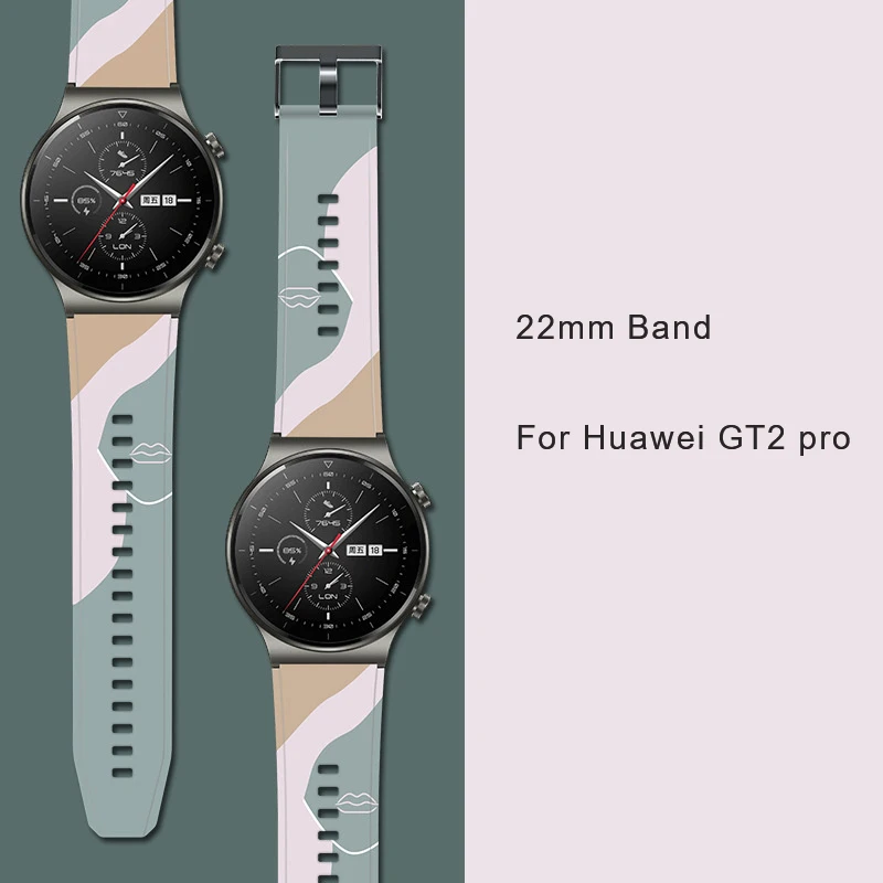  Ремешок силиконовый для Huawei Gt 2 Pro резиновый спортивный контрастный браслет наручных часов 22