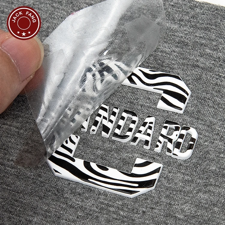 Custom Printed 3D Logo Tshirt Heat Press Printing  Transfer Garment Vinyl Sticker Printed Label Heat Transfer Garment Labels