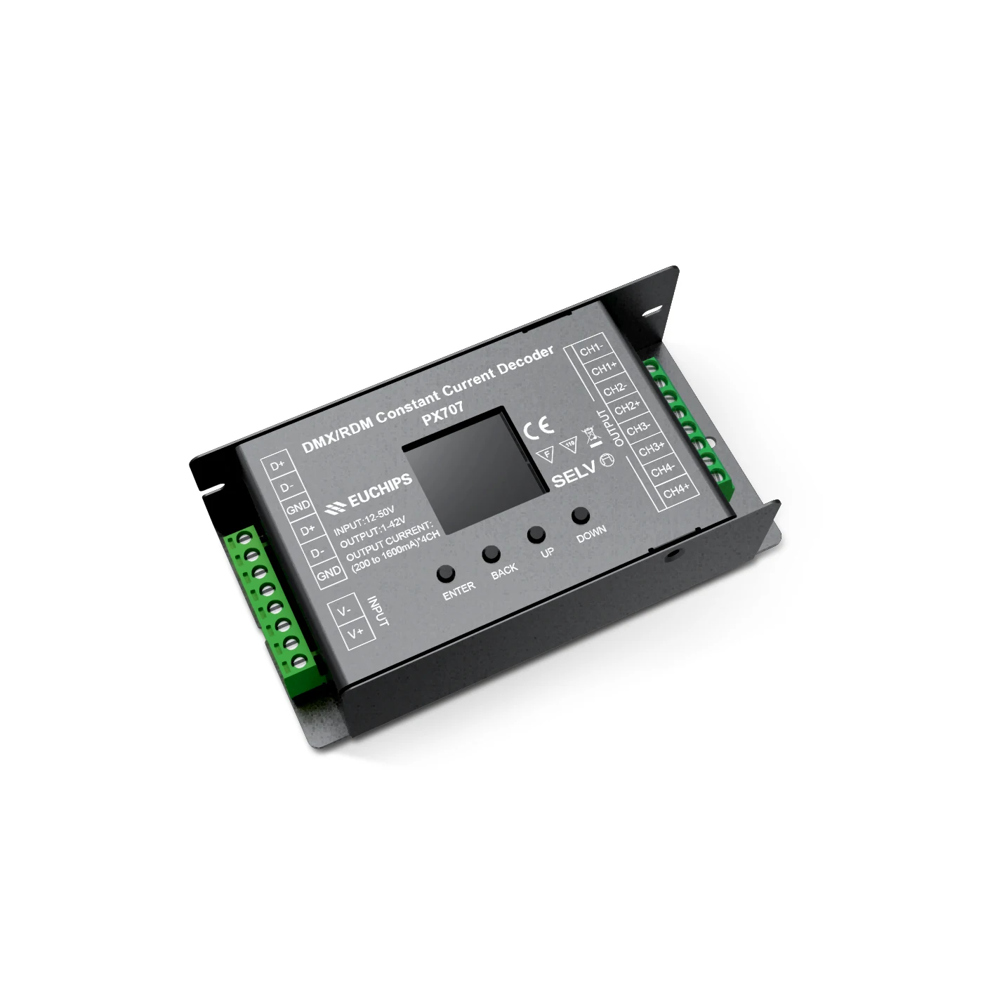 EUCHIPS 4-Channel DMX512 Decoder Constant Current Controller with Overcurrent Protection for Dimmers