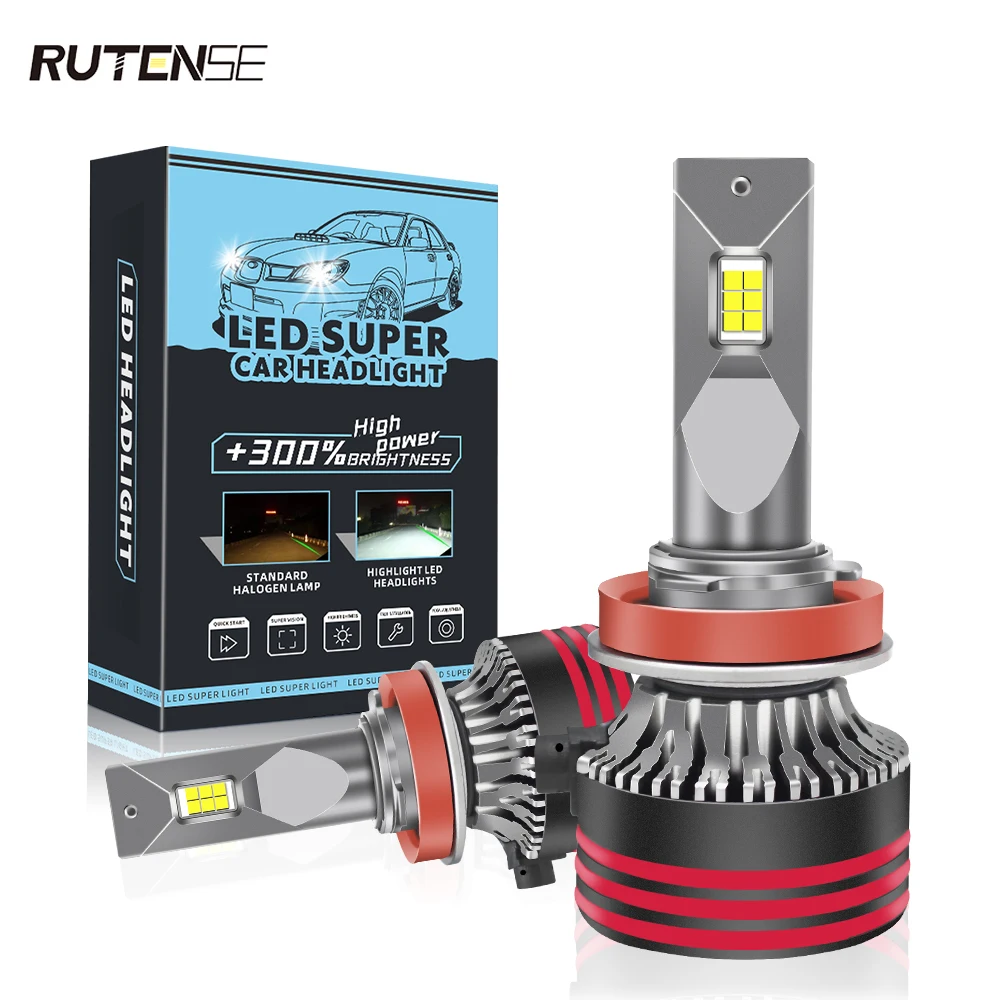 RUTENSE High Power Super Bright 50W led Headlamp M8 Pro CSP H1 H11 Auto Fog Light H1  H4 H7 Led Headlight