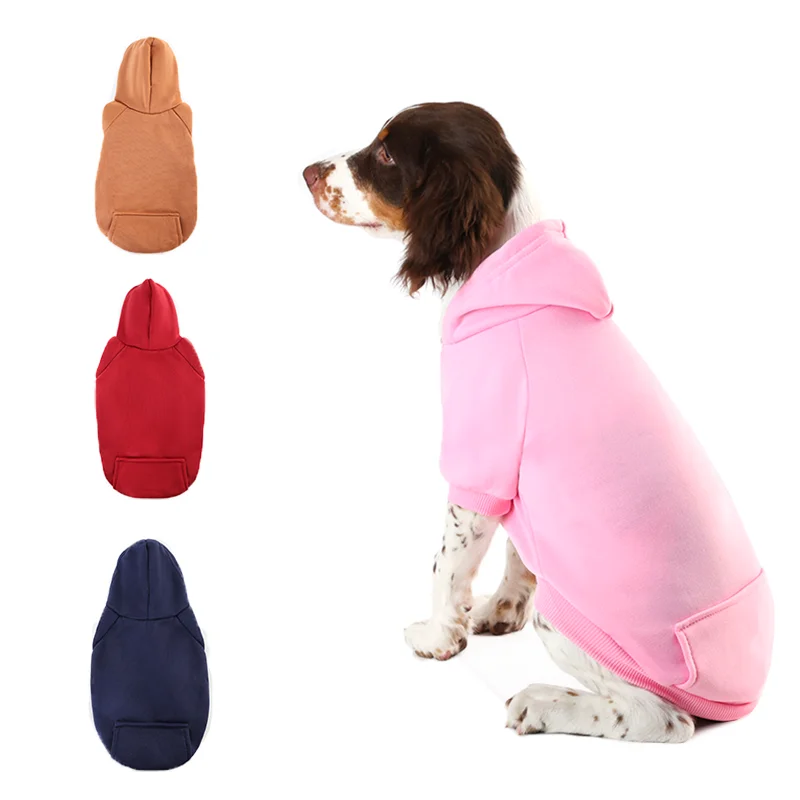 Jumpsuit Warm Soft Pet Clothes Wholesale Customized  Hoodie Dog Coats Pet Clothes Winter Plain Pet Hoodie