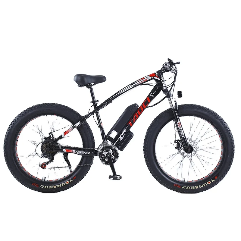 China 26 Inch Cheap Foldable Electric Fat Tire Bicycle 36v 350w Adult Electric Mountain e Bike 10ah Lithium Battery Snow Ebike