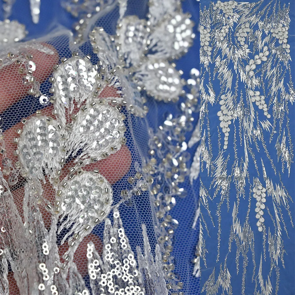 3 Day quickly delivery gowns for women wedding lace fabric for dress sequins lace tulle for wedding bridal dress embroidery lace