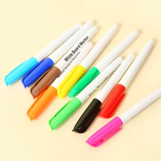 Factory Customized Smoothing Writing Easily Wiping Erasable Marker Pen 10 Colors White Board Pen