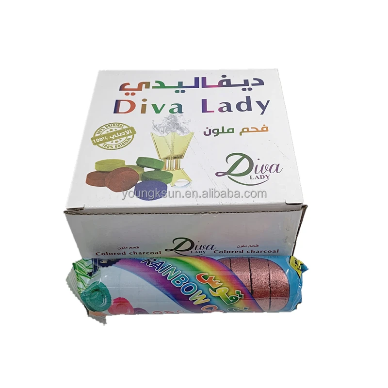 YKS customized box colored charcoal incense and hookah coal