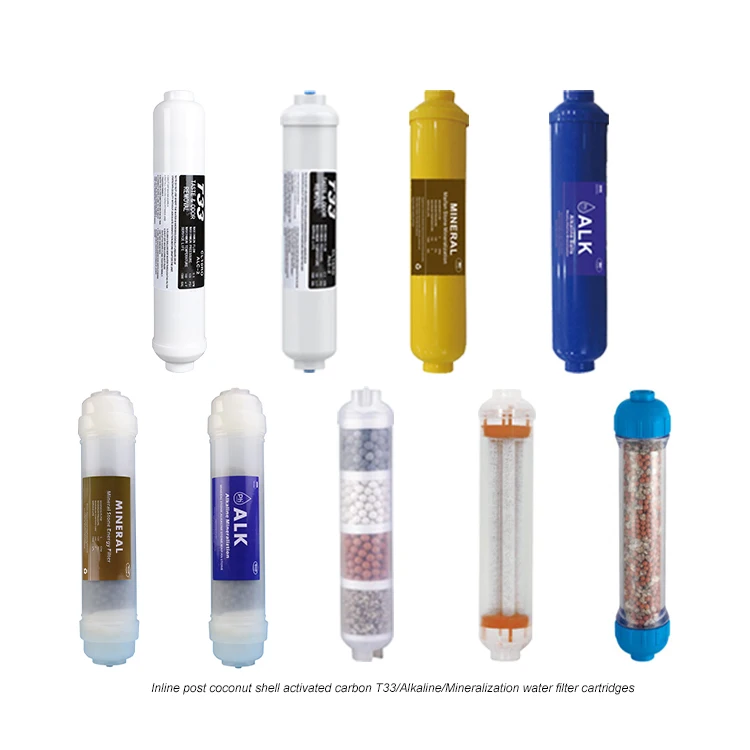 Post Activated Carbon T33 Maifan Stone Mineralization far-infrared pH+ Alkaline Ceramic Ball Reverse Osmosis Filter Cartridge