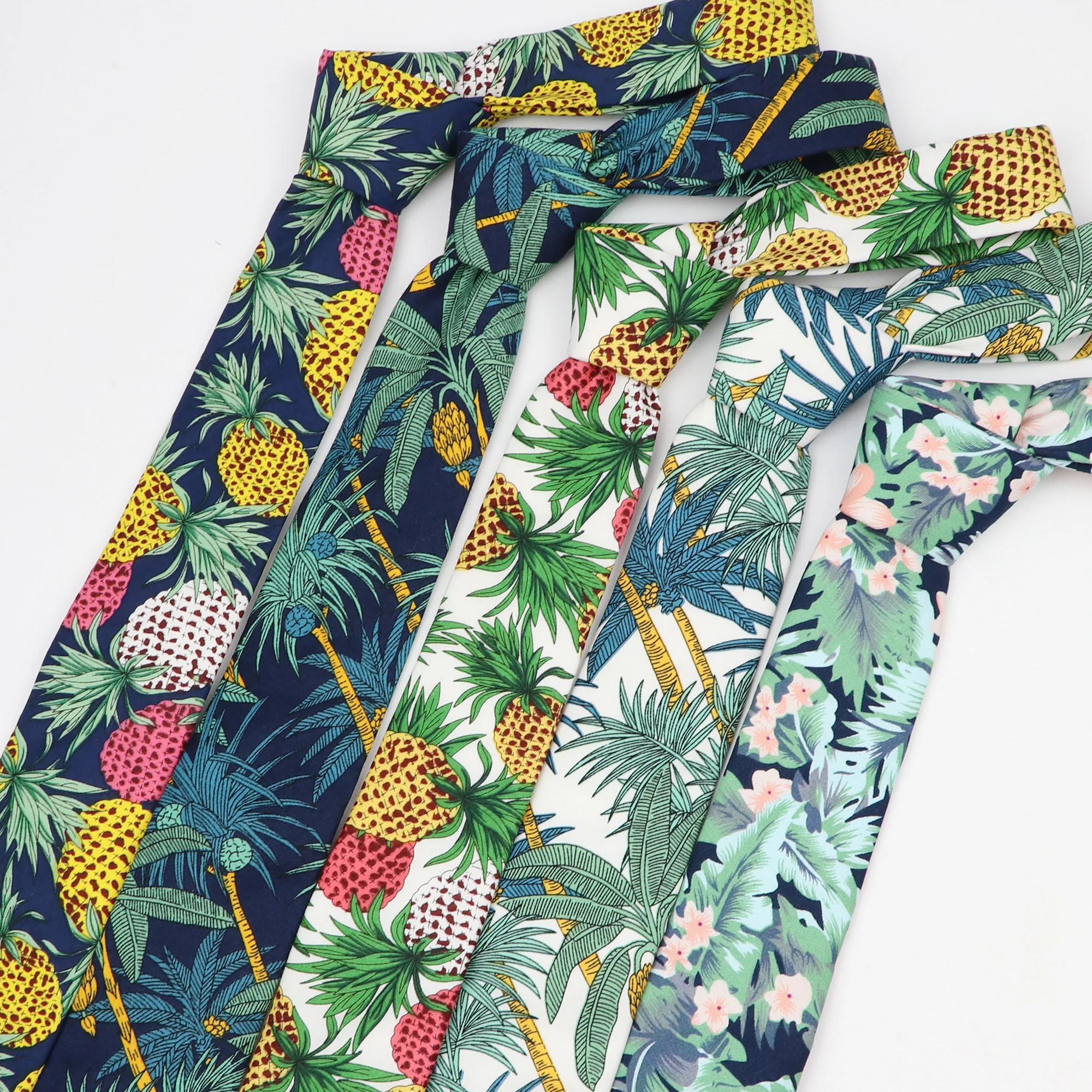 Мужской красочный хлопковый галстук, галстук с кокосовым деревом, узкий галстук с тропическим лесом, тонкий узкий галстук, толстый галстук, ширина 6,5 см