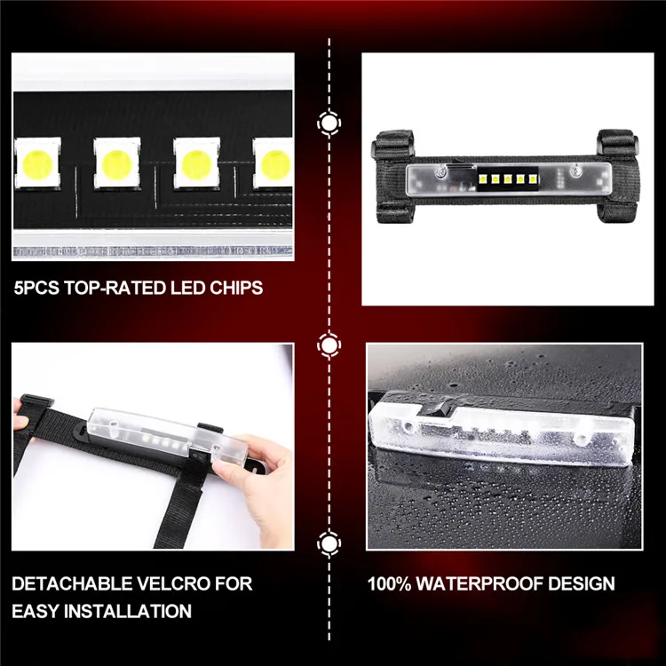 Universal Roll Bar Mount Up To 4 Inch Megnet Adsorbed Utility Interior Light Battery Powered Led Strip Light For The Outdoor