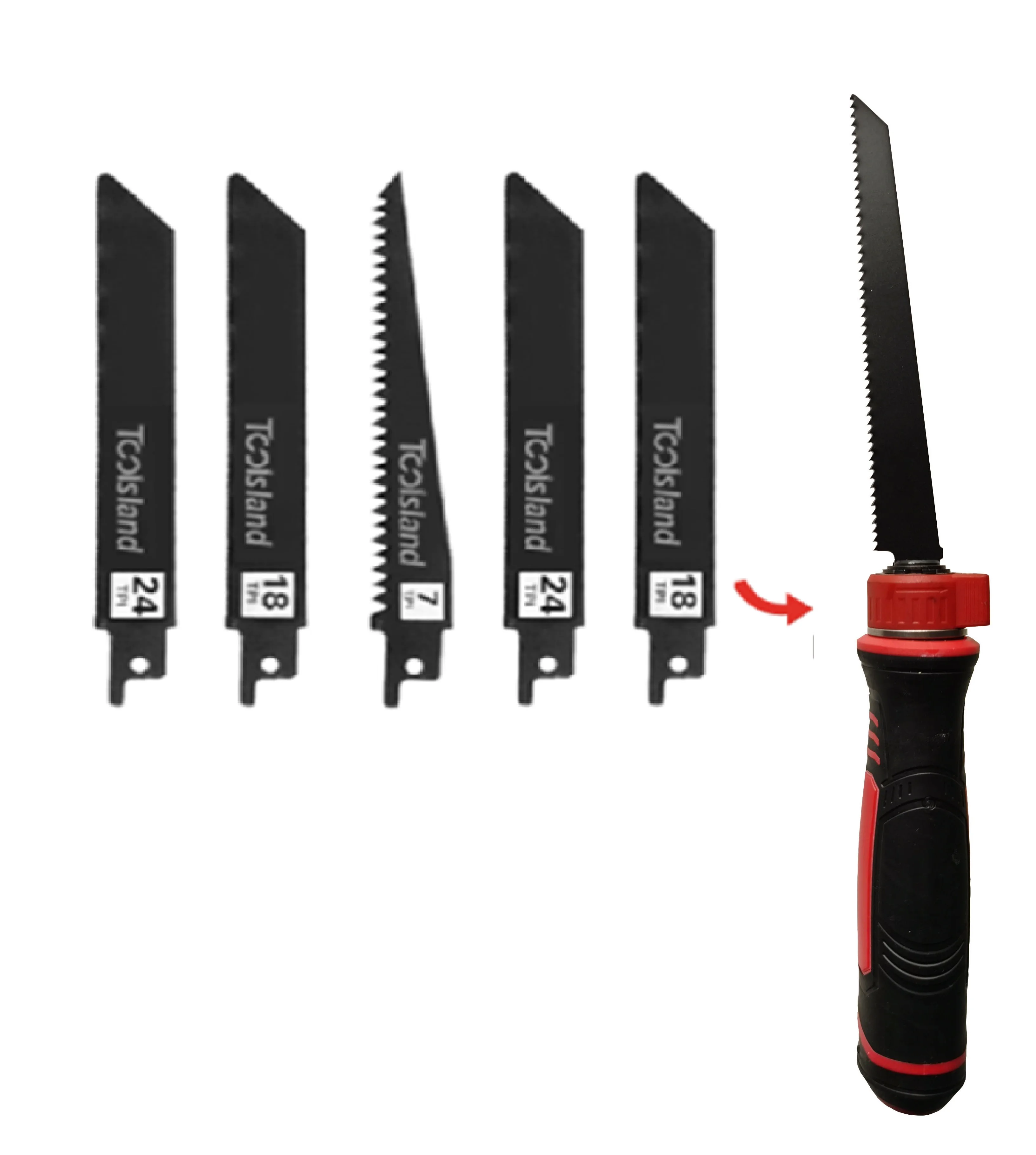 Customized 6 PCS Saw Set multi blade saw machine Durable reciprocating saw blades For Wood Metal Plastic