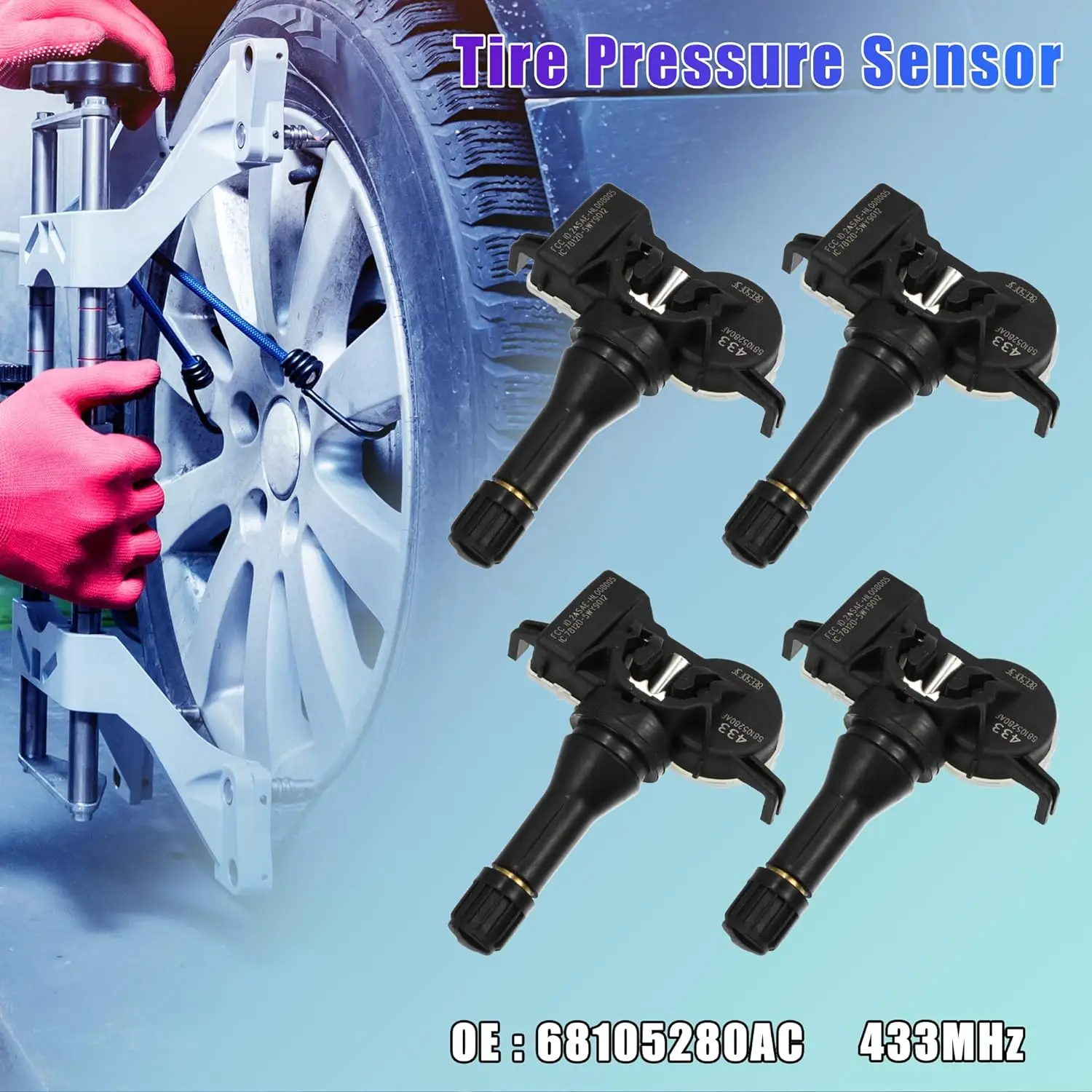 68105280AD Tire Pressure Monitoring System Sensor 433MHz for Jeep Renegade Latitude Limited Sport Trailhawk 1.4L L4 - Gas 2.4L