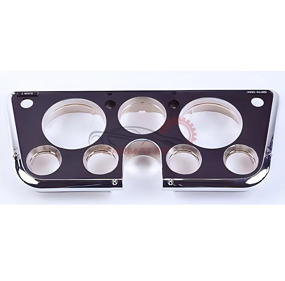 CARMATES For 1967-1972 Chevrolet Chevy C10 Truck Dash Cover Frame Bezel Black Chrome 7 hole