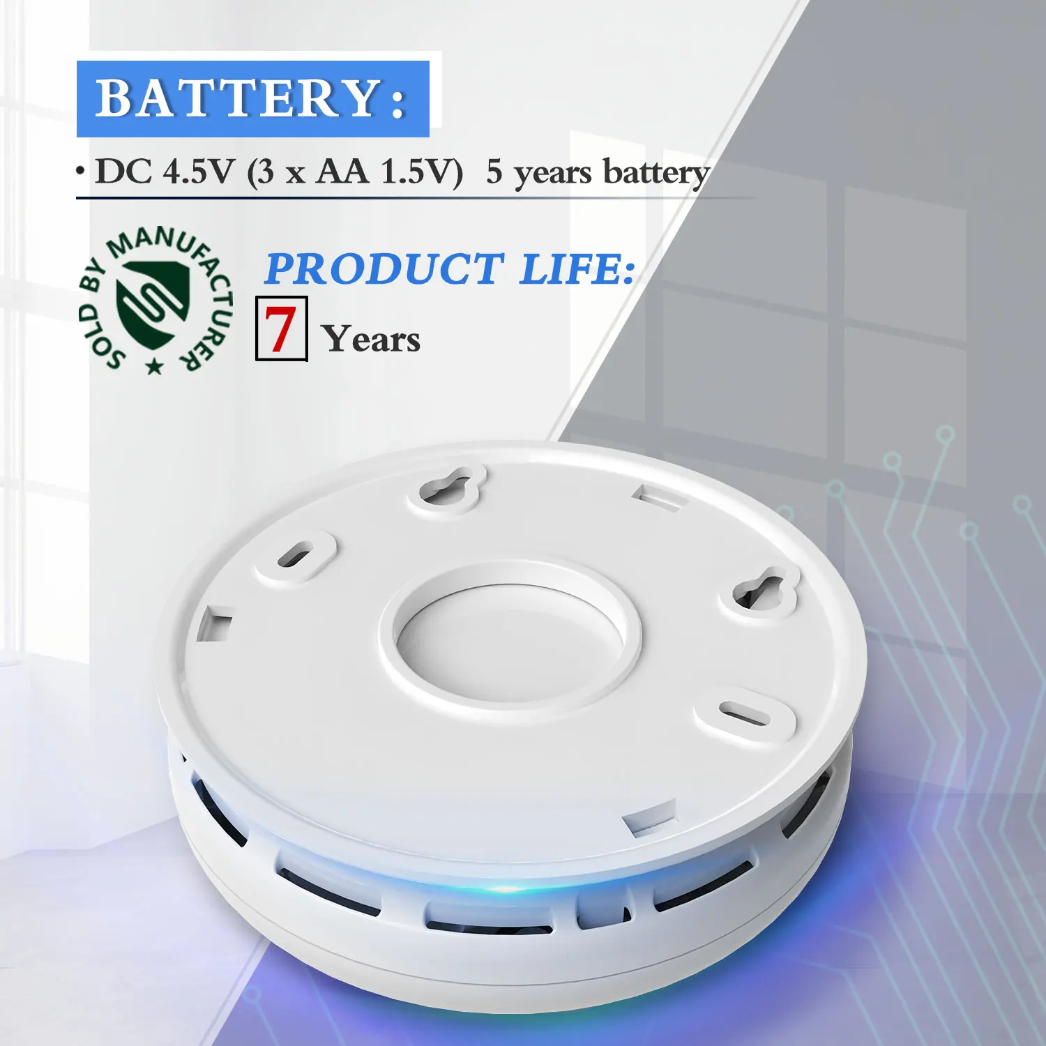 
Manufacture UL portable life use saver monoxide battery operated carbon co listed fire alarm detector 