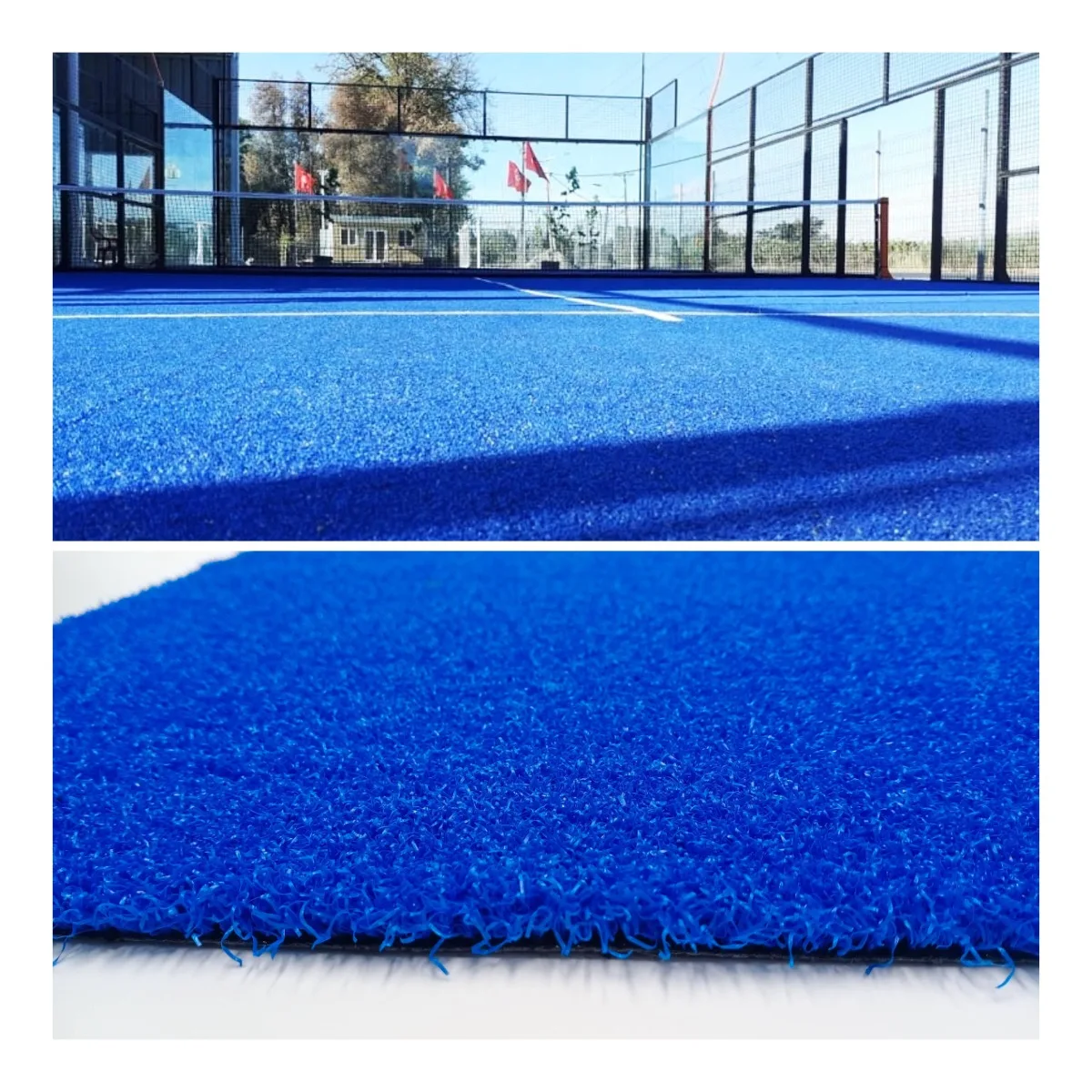 Strong UV Resistance Customized Blue artificial Green grass floor mat for tennis