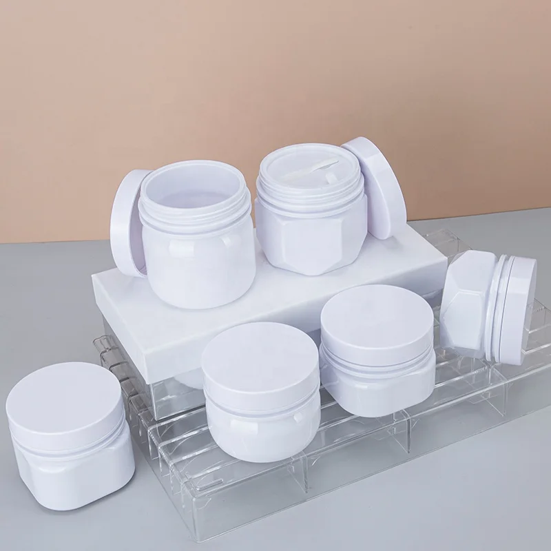 Manufacturer OEM Body Face Cream Jar Packaging 160ml 180ml 200ml 220ml 250ml 300ml White Plastic Pet Cosmetic Cream Jar