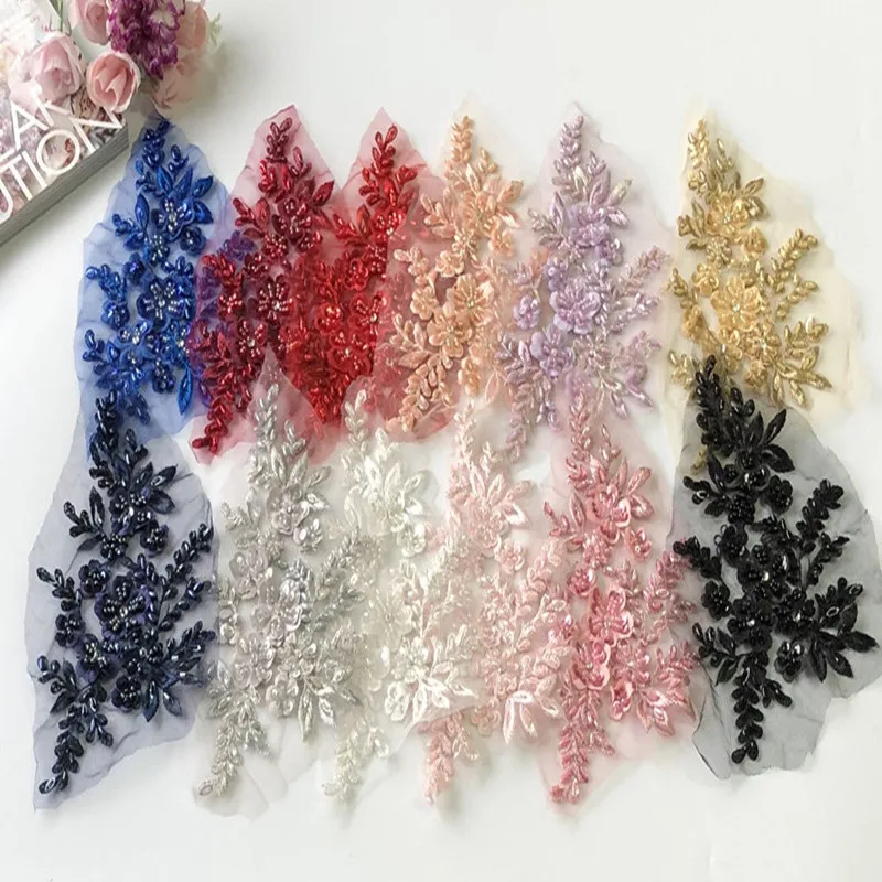 Multi Colors Tulle Mesh Dress Sewing DIY 3D Lace Flower Patch Applique