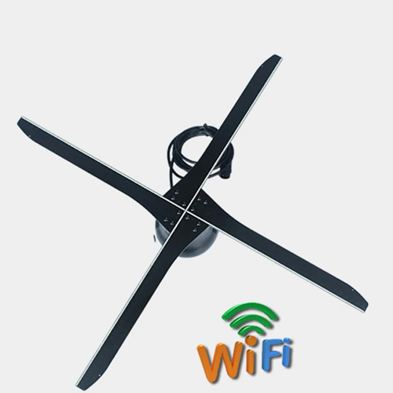  3D Голограмма светодиодный вентилятор рекламный дисплей wifi приложение голографический 4 лопасти 672 светодиодов 612*612