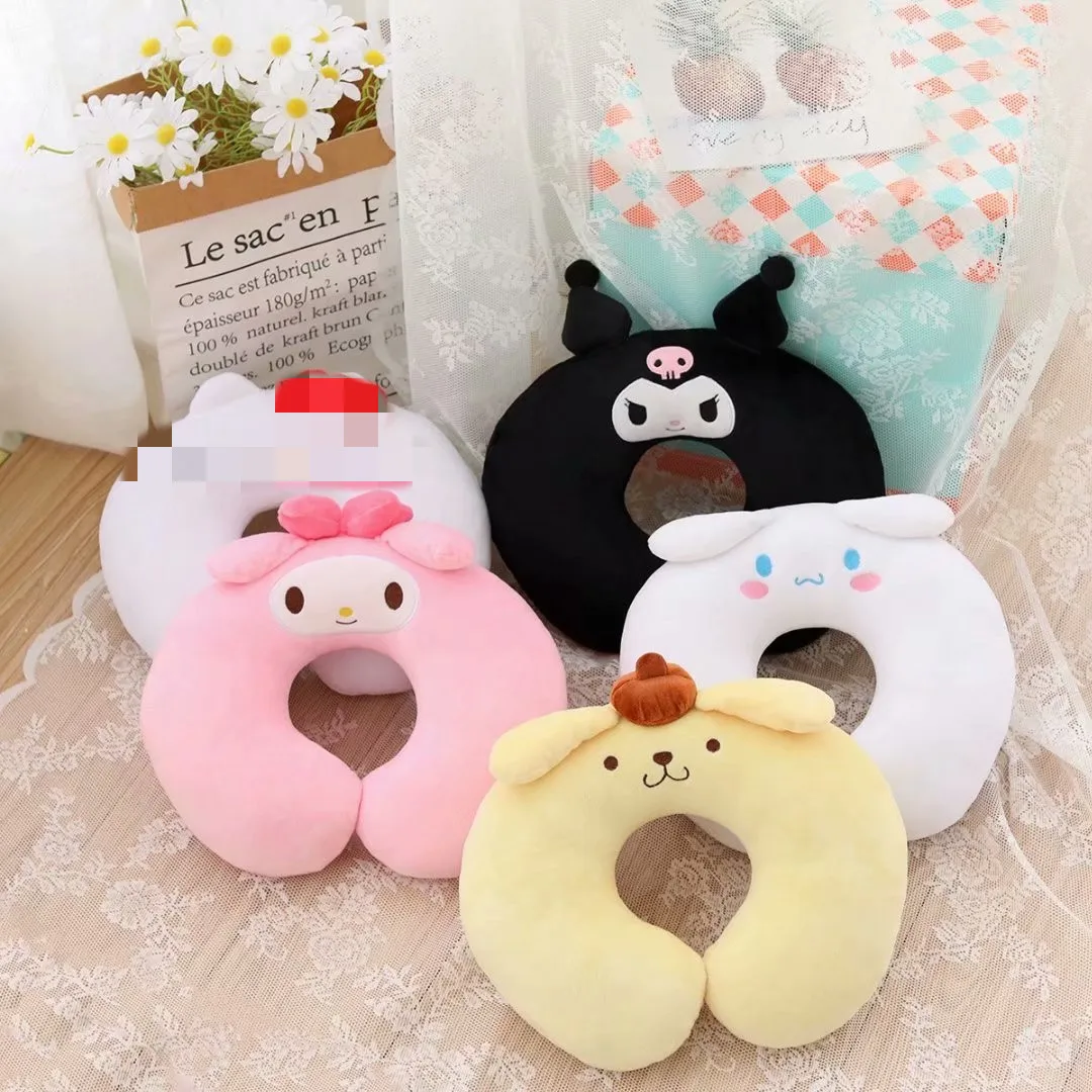 Hot Sale Cute Anime cartoon Sanrioed U-shaped Pillow Soft Stuffed Plush Travel Neck Pillow
