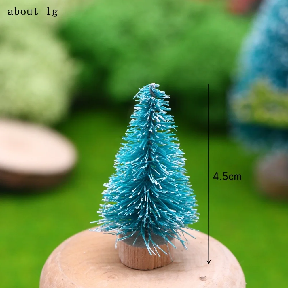 2024 Handmade Mini Christmas Tree with Decoration 4.5CM Green Pine Needles Snowflake Merry Christmas Tree Ornaments