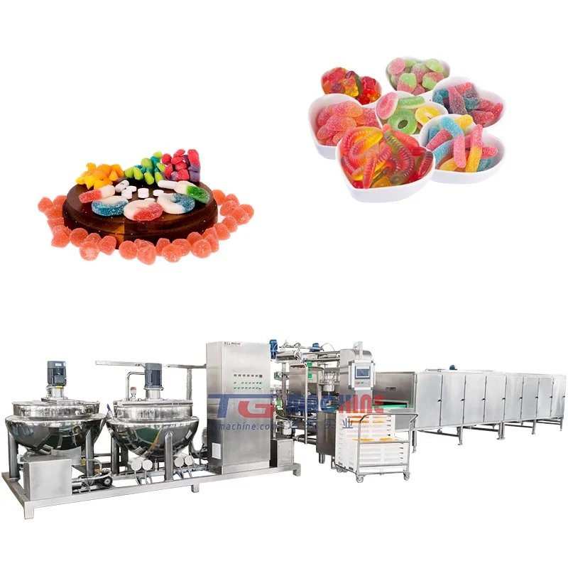 Automatic large - output jelly bear candy making machine halal gelatin gummy candy manufacturing equipment supplier
