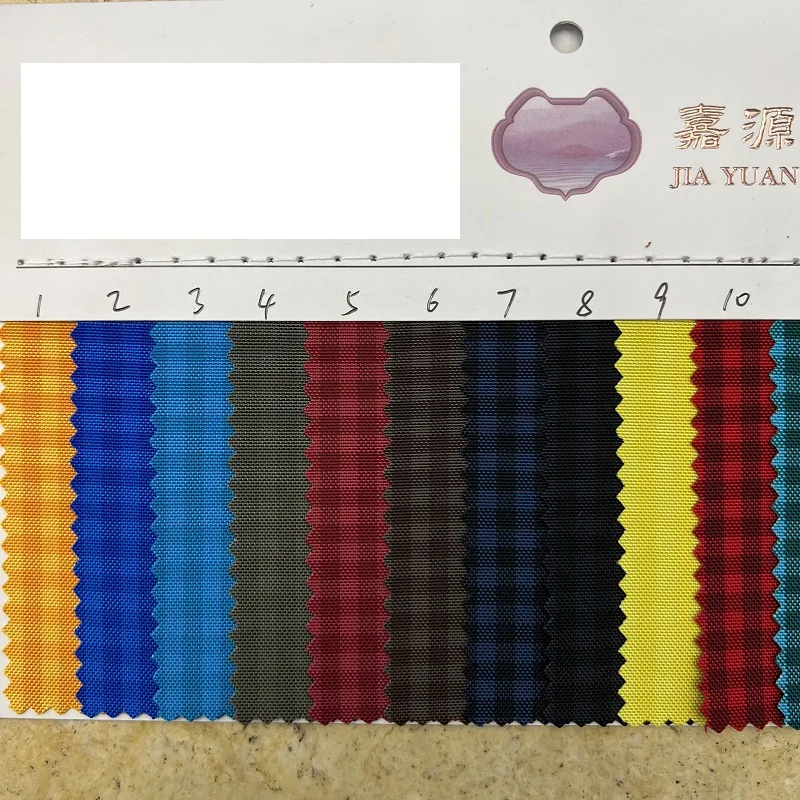 600D cationic dual color plaid recycled yarn waterproof PU suitcase handbag shoe material fabric
