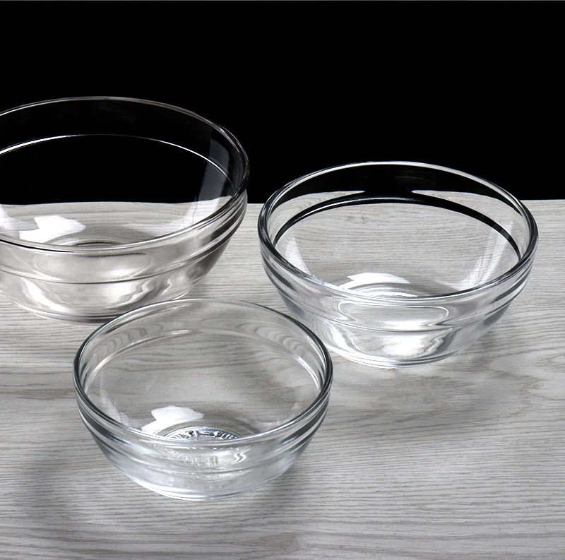 Wholesale special price transparent glass salad bowl hotel hand washing tea cup pudding dessert bowl small facial mask bowl