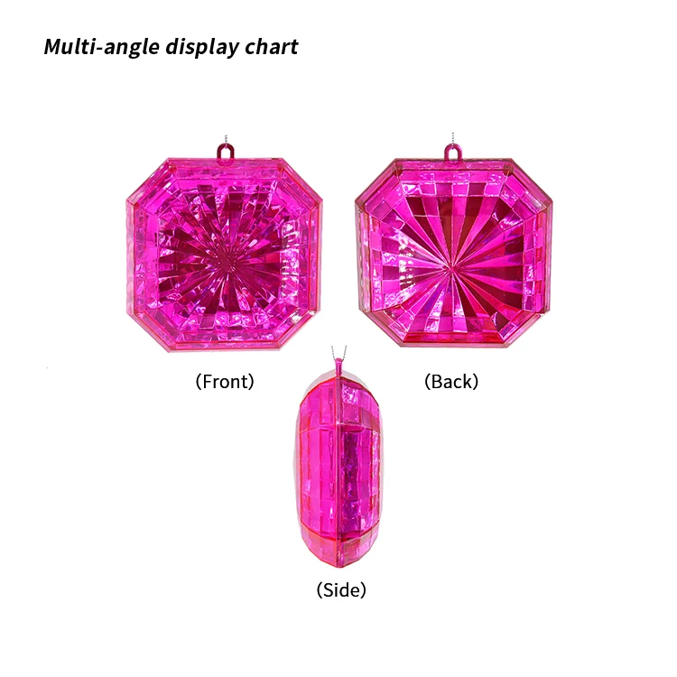 New Clear Jewel Crystals Ornaments Acrylic Diamonds Rhinestones Emerald Gemstone Shape Christmas Tree Hanging Decorations