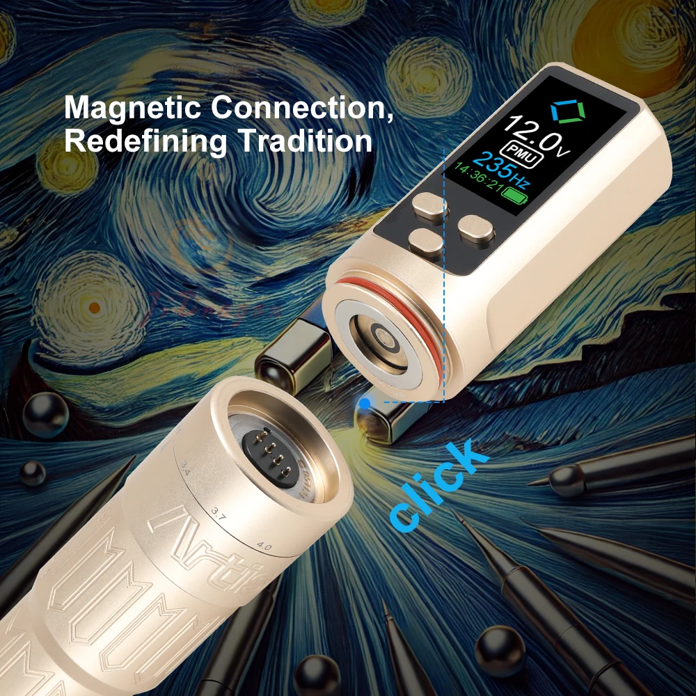 JiDragon New Arrival STAR Cordless Tattoo Machine with Magnetic Battery SMP Machine with Adjustable Stroke 2.5-4mm