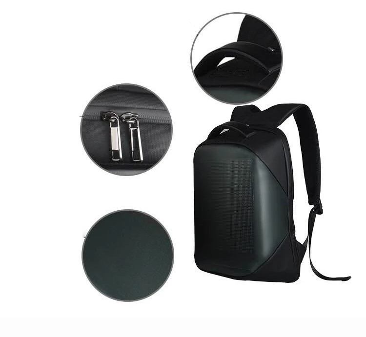 Wholesale Fashion Light Weight Sound Control LED Backpack Customized Travel Sports Backpack Polyester Unisex Nylon Zipper 1pcs
