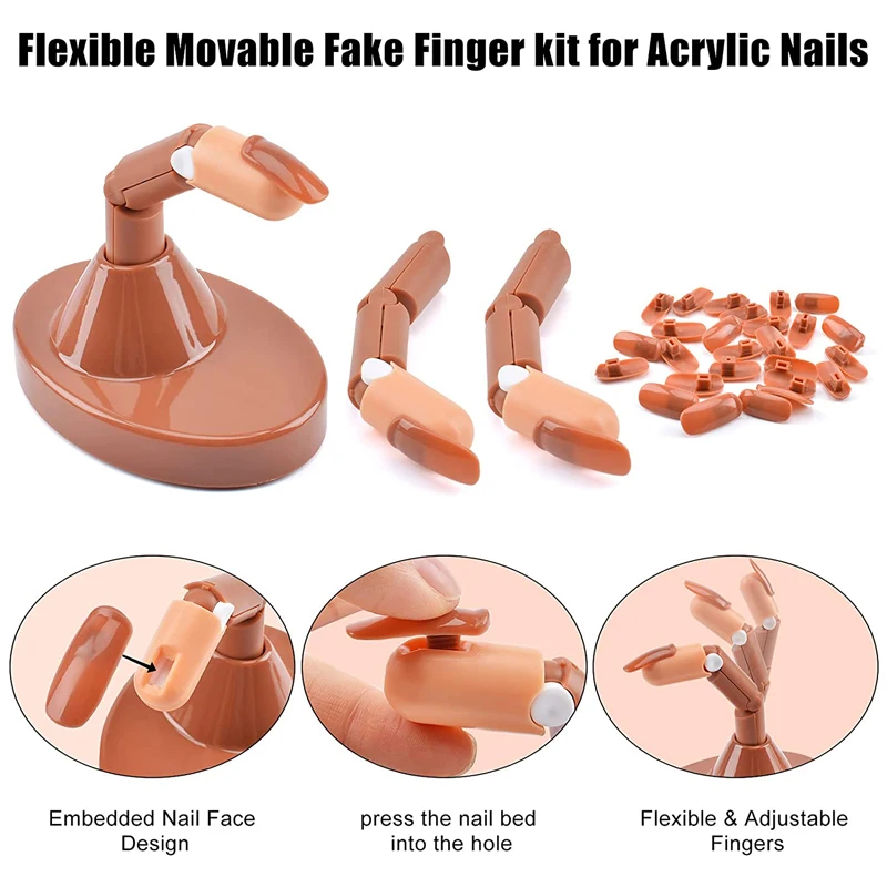 Wholesale Train Acrylic Middle Fingers For Nail Art Beginners False Hand Display Model Nail Training Practice Finger