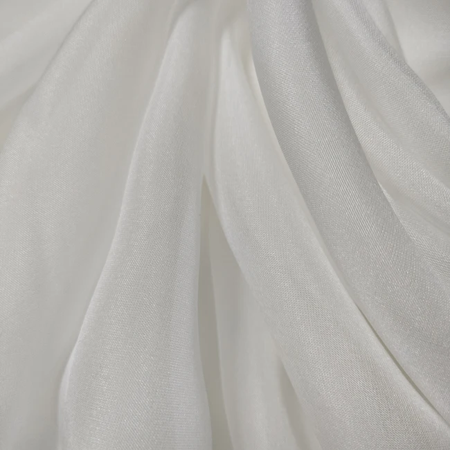 French White Color Chiffon Silk Fabric 8mm 100% Pure Mulberry Silk for Painting