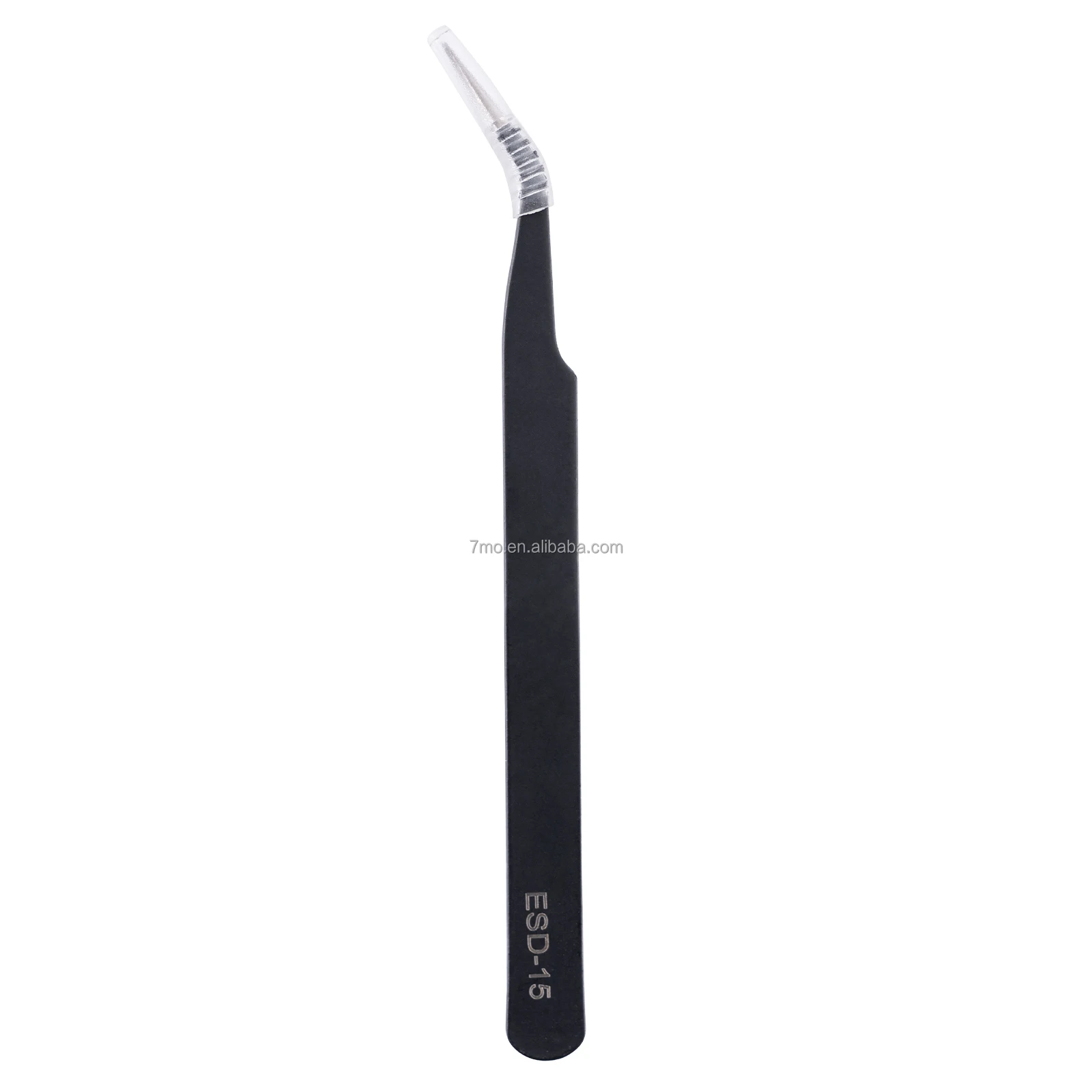 7mo High Quality Black Handle Vinyl Tweezer Wrapping Tool Curved Nose Stainless Steel Anti-static Tweezers Tweezers