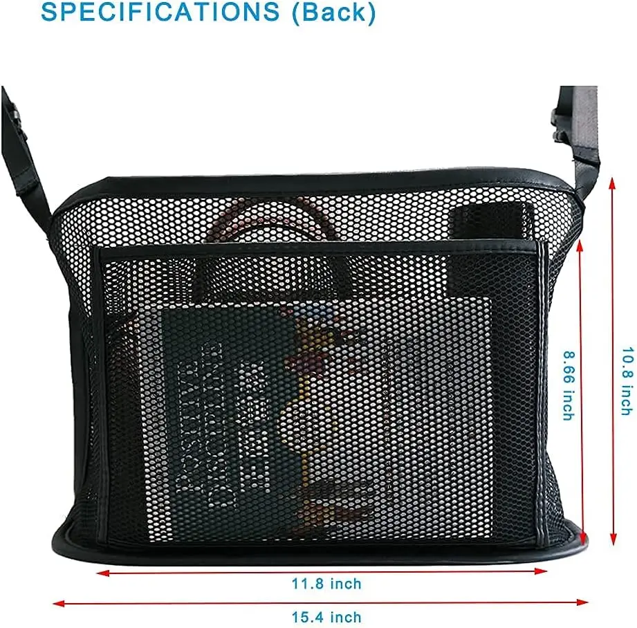 Large Capacity Custom Logo Car Net Pocket Handbag Holder Mesh Storage Bag Car Seat Gap Organizer For Phone Documents keys
