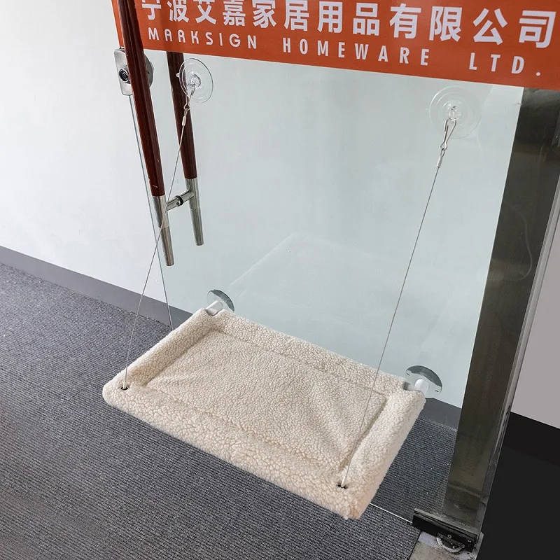 
Mounted Cat Window Bed with Heavy Duty Suction Cups & Steel Wires 