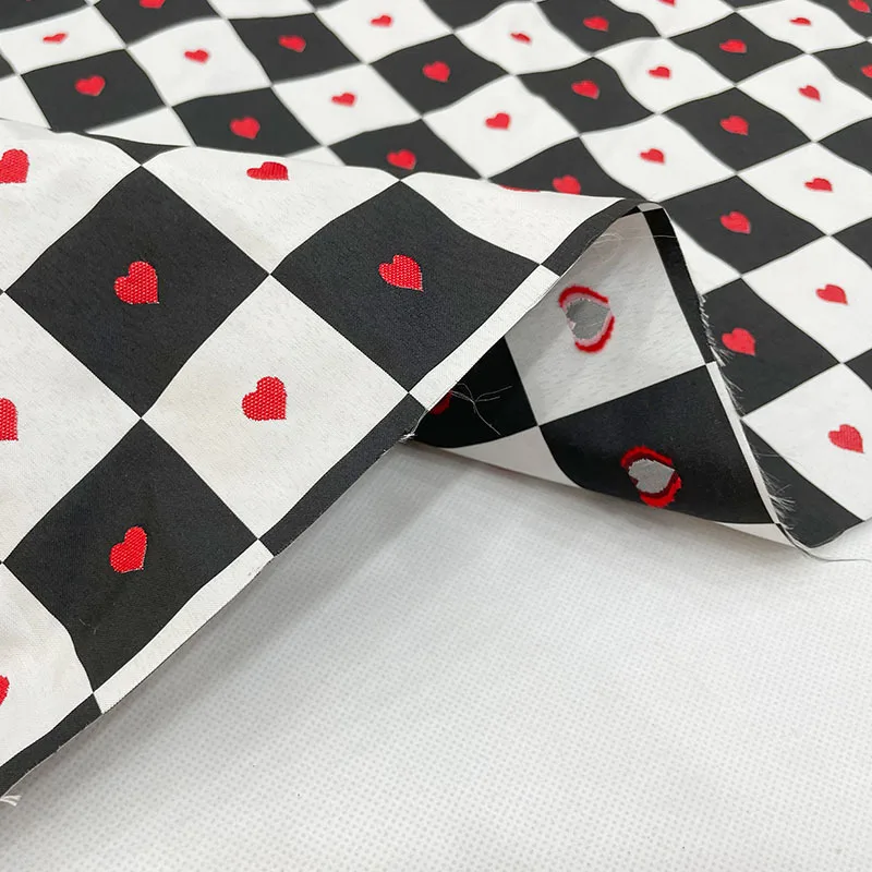 RL Boho Check Pattern Checkerboard Seamless Pattern heart jacquard garment printed fabric