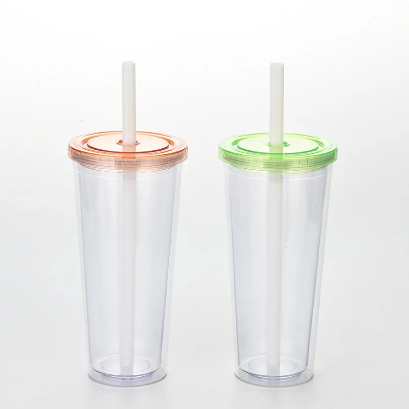 Mikenda Double plastic pipette cup with lid 16OZ straight cup printed in customized colour