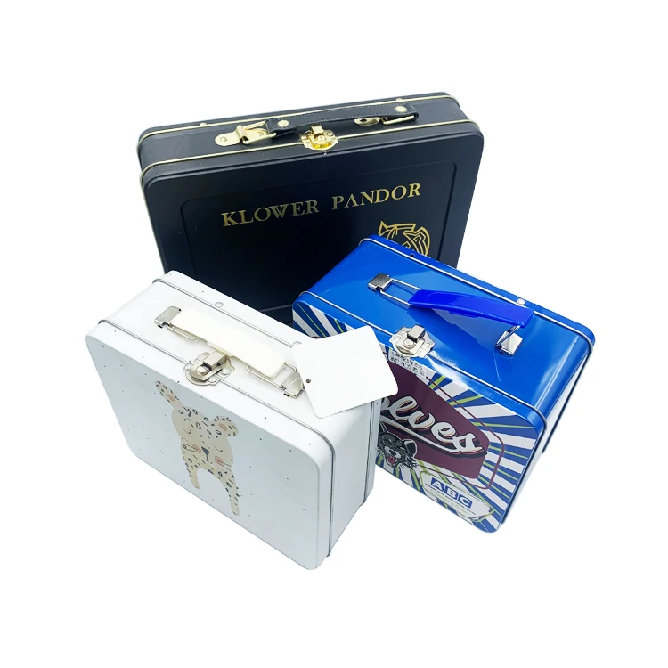 Lunch Tin Box Custom Vintage Tin Lunch Box, Sublimation Metal Customized 4 Color Offset Printing Gift & Craft Existing Sample YJ