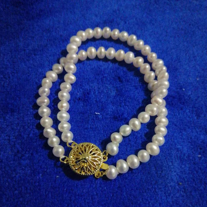 100% nature freshwater pearl bracelet,5-6 mm near round natural pearl bracelet have 925 silver clasp