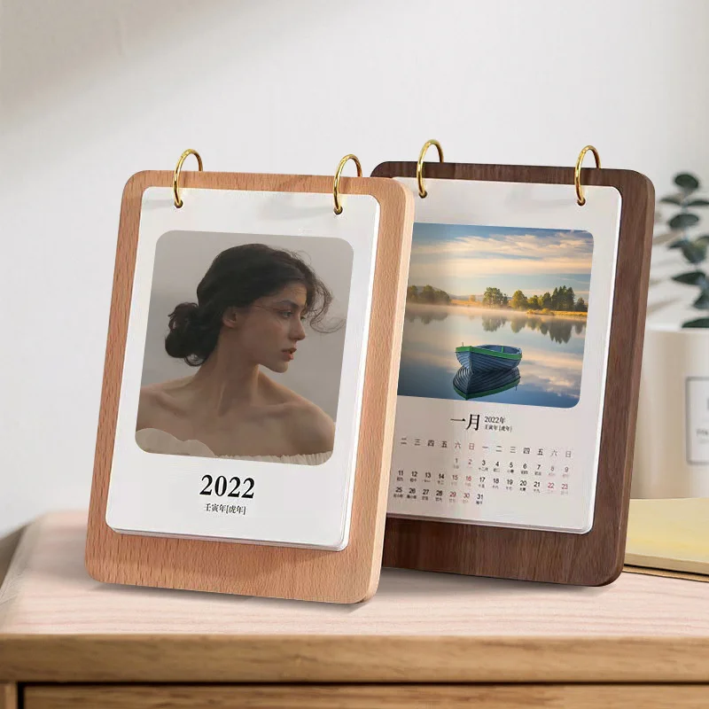 Wooden Desk Perpetual Calendar Table Decoration Desk Calendar Custom Desk Calendar