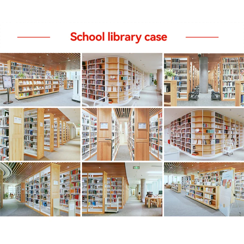 white metal steel bookshelf bookcase ladders rails for library book rack stair trolly chair with wheels for school college