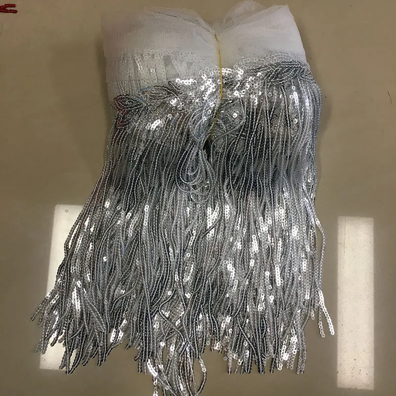 
Fabulous long sequin fringe for latin dance dress evening dress sequin trim sequin tassel fringe 