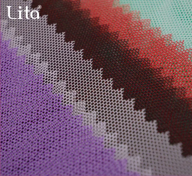 polyester hexagonal eyelet mesh fabric