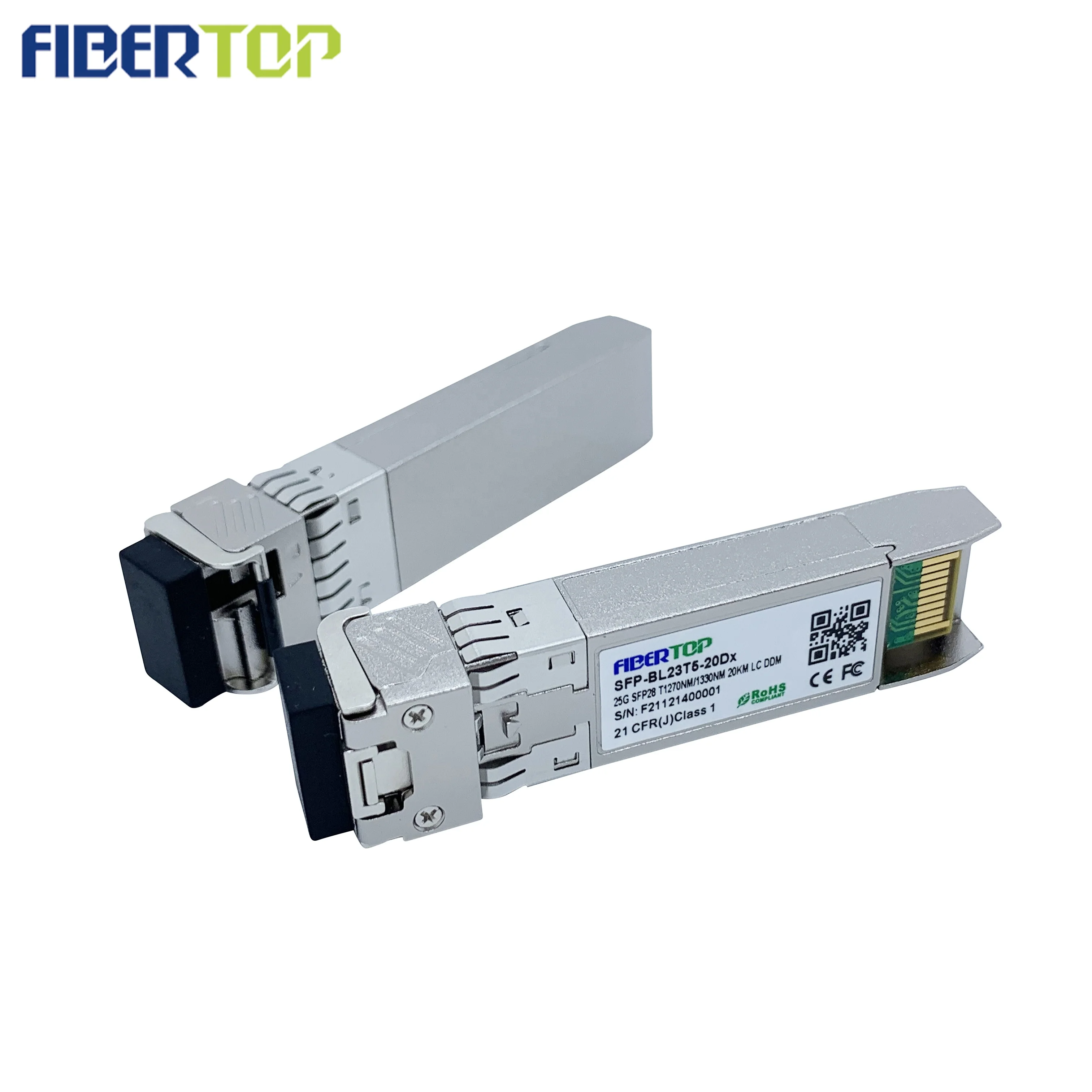 Fibertop SFP28 BiDi 1270nm-TX/1330nm-RX SFP-25GBX-U-20-C совместимый 25 гбасе BOSA 20 км LC SMF оптический трансивер sfp модуль