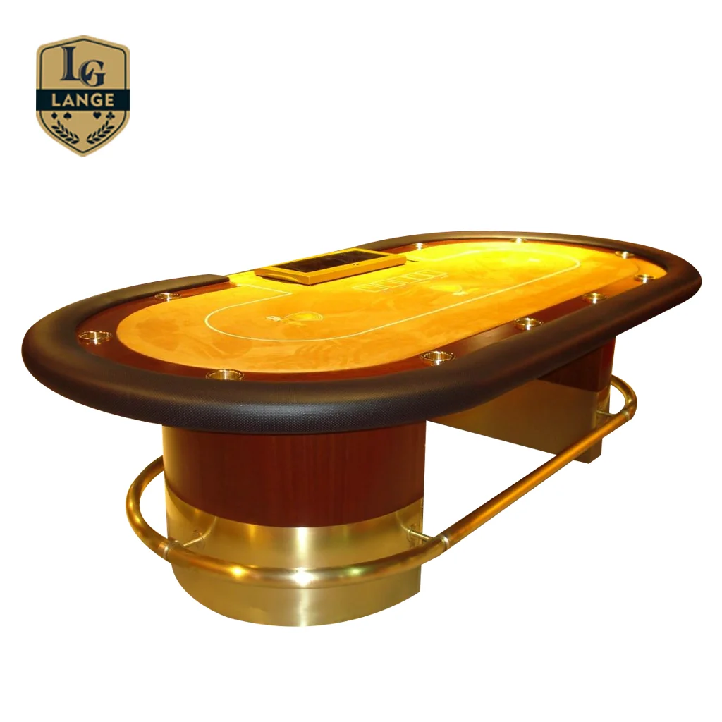 Poker Table 110 Inch Deluxe Stainless Steel Legs Casino Texas Holdem Poker Table