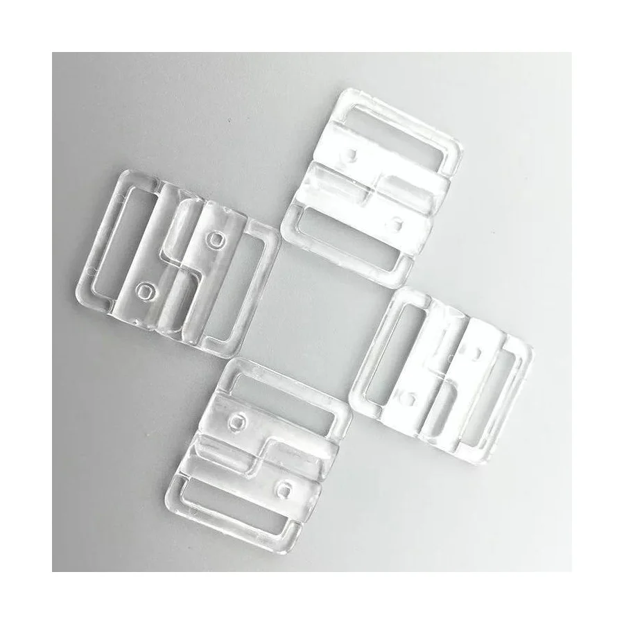 White Black Clear Plastic Lingerie Accessory Sewing Bikini Bra Clips Clasps Strap Adjustable Buckle