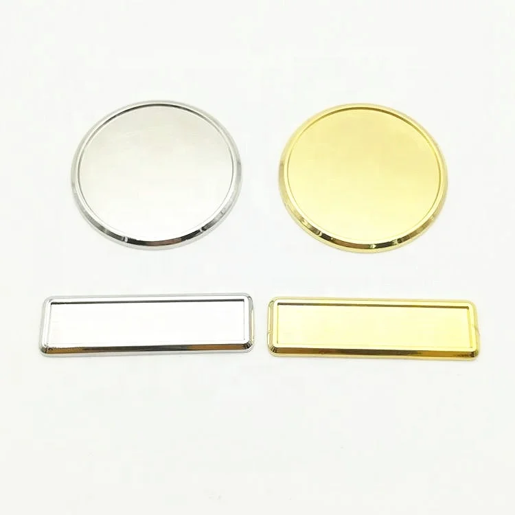 Custom Metal Stamping Engraved Plain Silver Gold Rectangle Circle Metal Blank Coins s