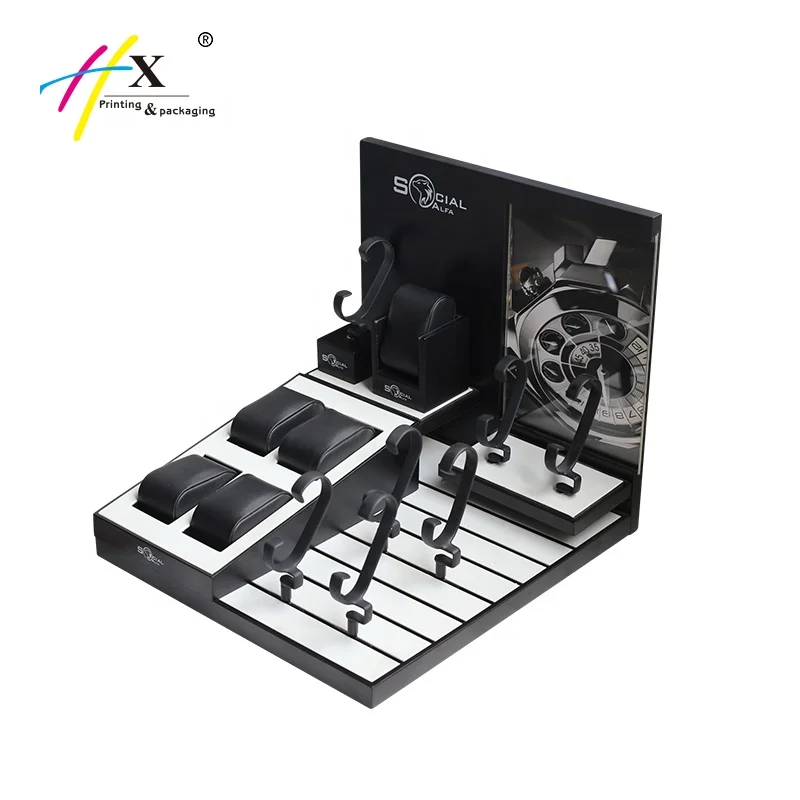 Counter Top Oem Exhibition Window Watch Display Stand Set Customized Watch Display Counter Rack Smart Watch Display Stand
