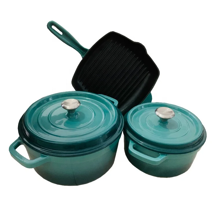Wholesale Factory Supply Cookware Set Enamel Nonstick Cast Iron Pots And Pans Cookware Set For Kitchenware