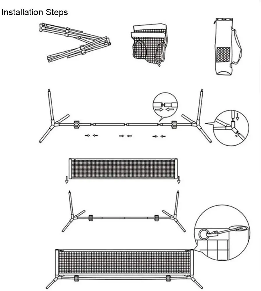 Factory OEM Outdoor Sports Tennis Net Badminton Net Portable and Durable Mini Tennis&Volleyball Net
